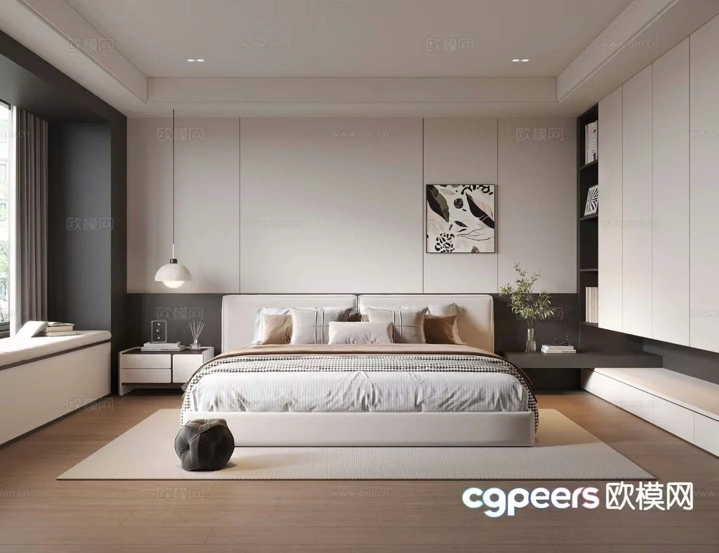 Modern bedroom master bedroom 3d model