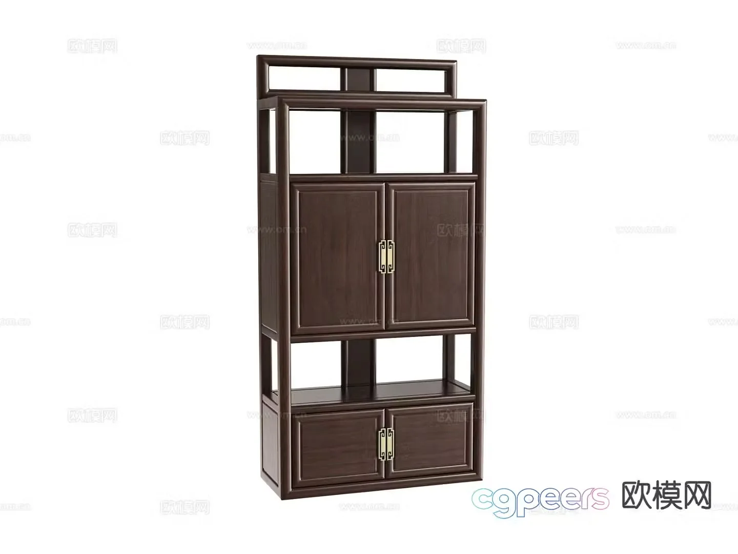 New Chinese style bookcase two door bookcase 3d model
