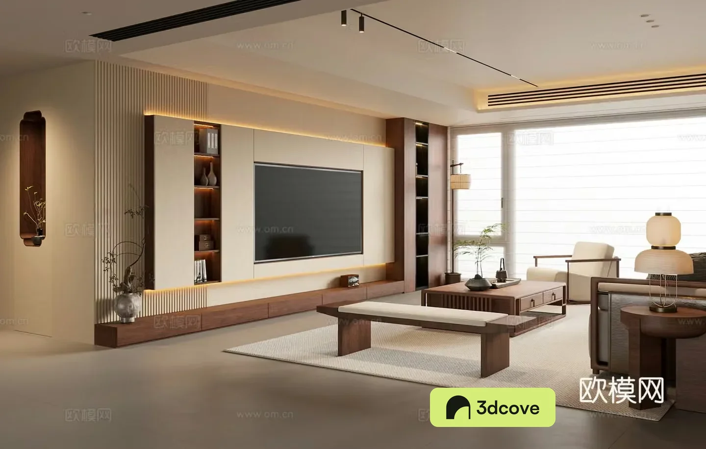 New Chinese style Chinese living room Song style living room Sofa coffee table combination TV cabinet Leisure chair