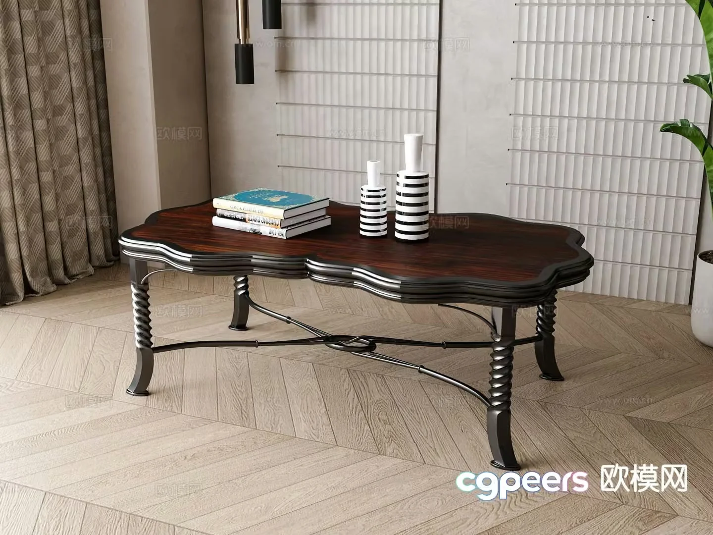 European coffee table special shaped coffee table 3d model