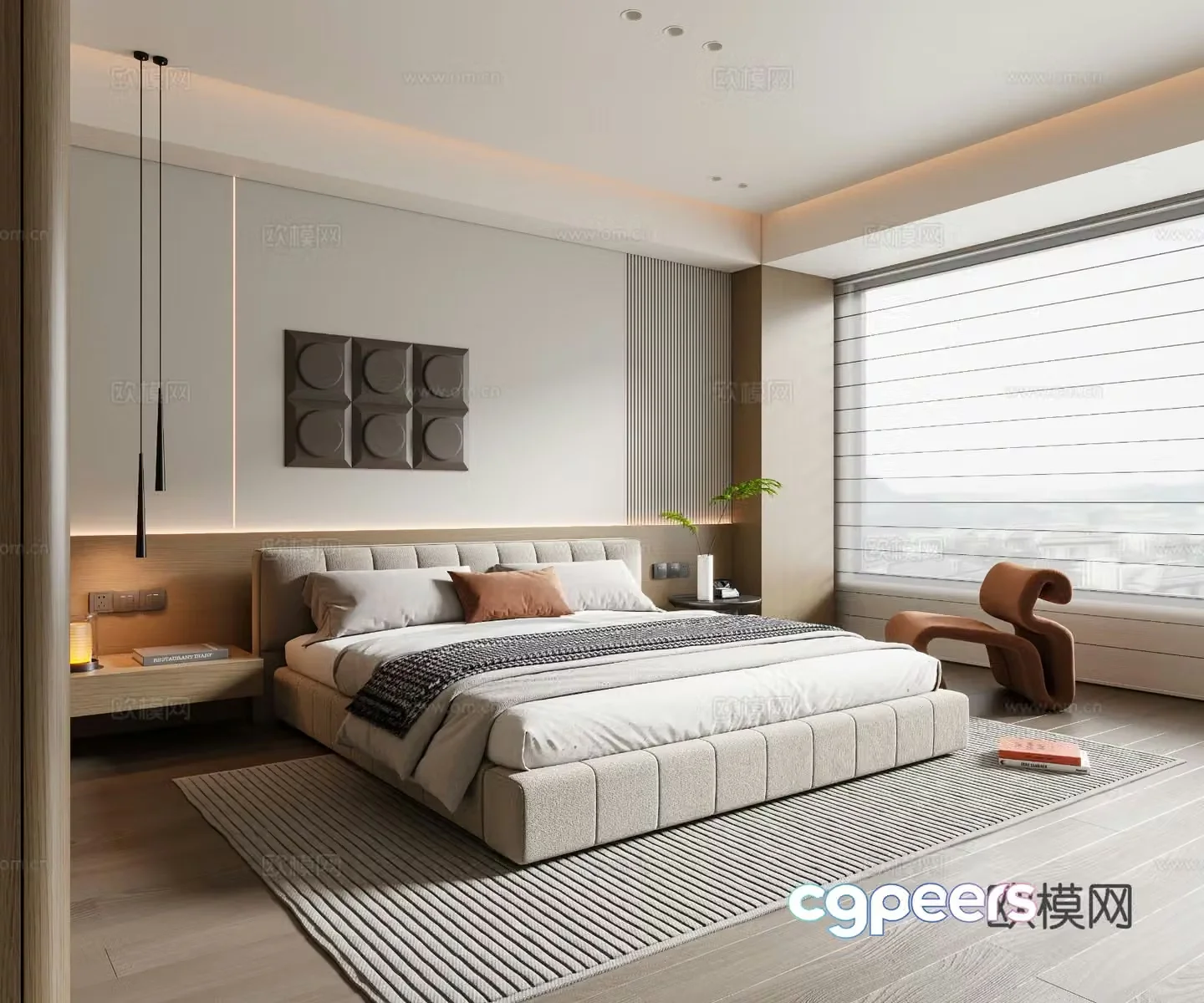 Modern bedroom master bedroom 3d model