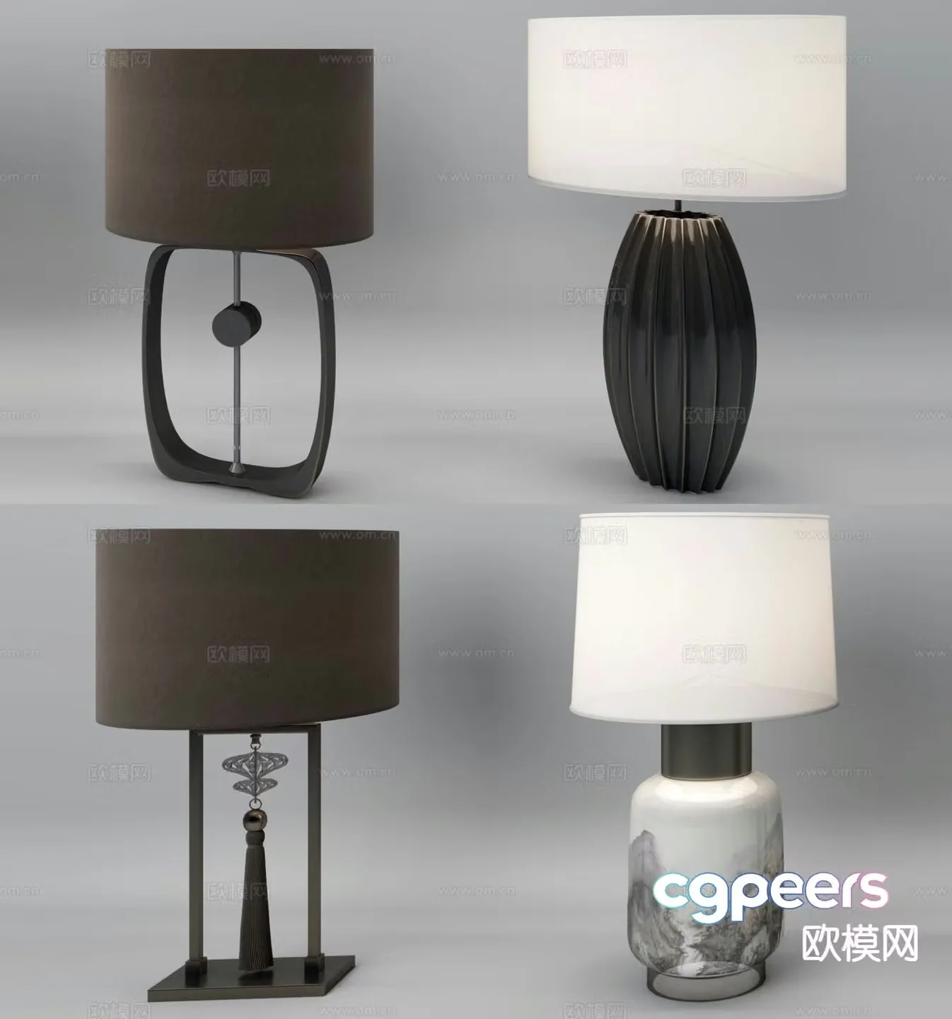 New Chinese desk lamp 3d model