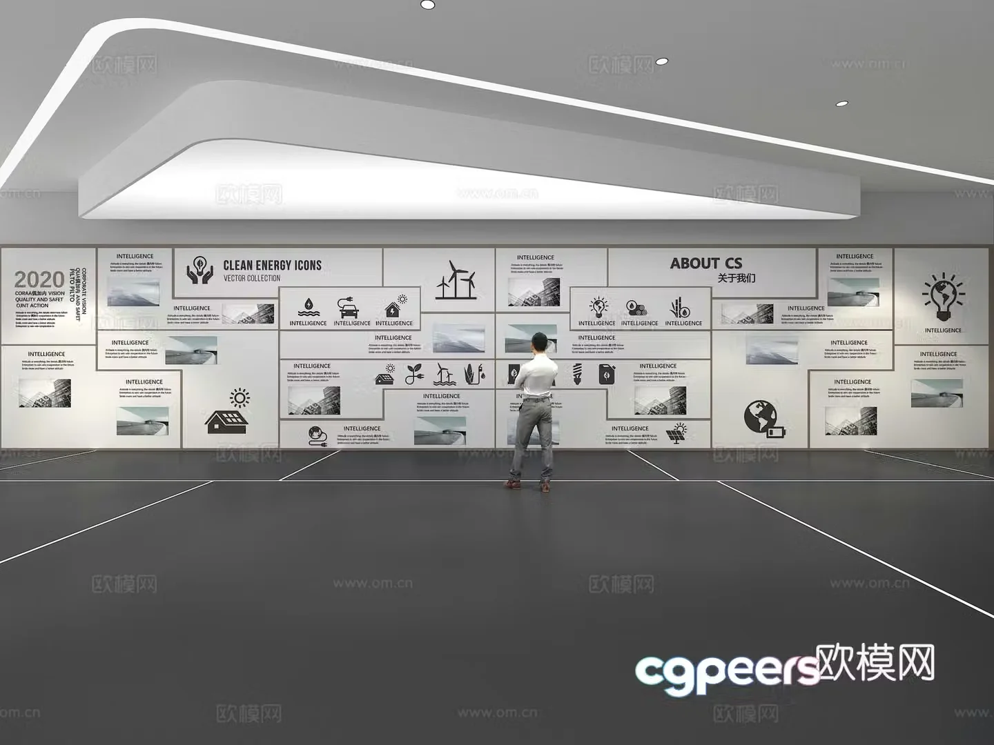 Cultural wall Corporate culture wall Education Theme wall Exhibition hall Campus culture Corridor 3D model