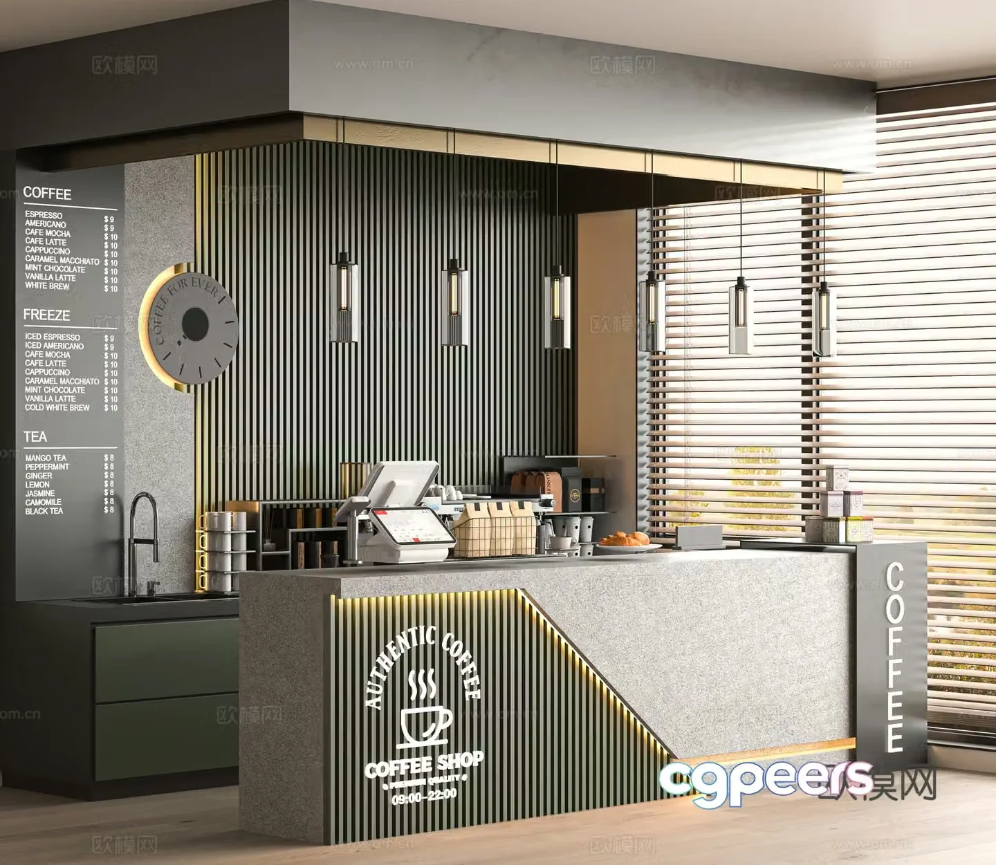 Modern cafe 3d model
