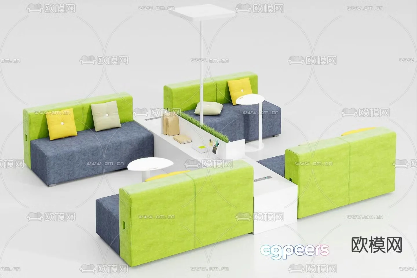 Office sofa lobby sofa booth sofa 3d model
