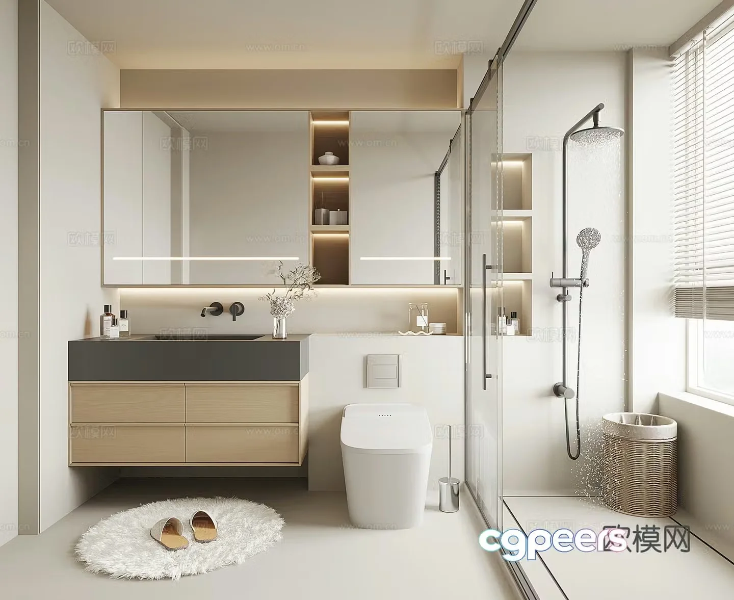 Modern bathroom bathroom 3d model