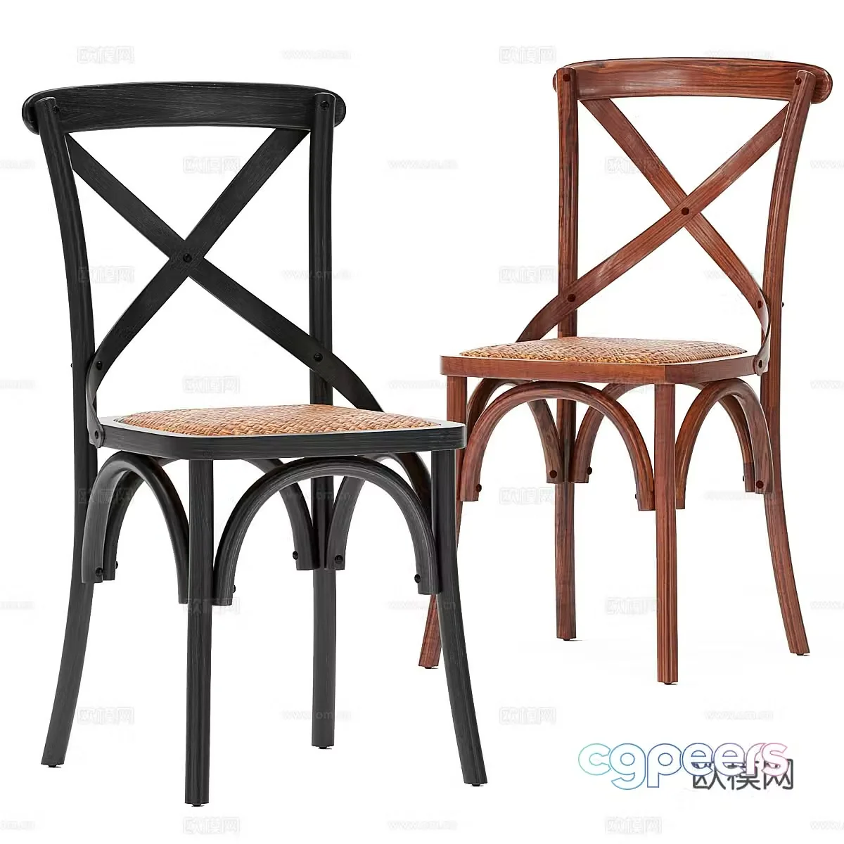 Retro dining chair Classical dining chair Wooden dining chair Solid wood dining chair Wooden leisure chair Simple European dining chair Leisure 3d model