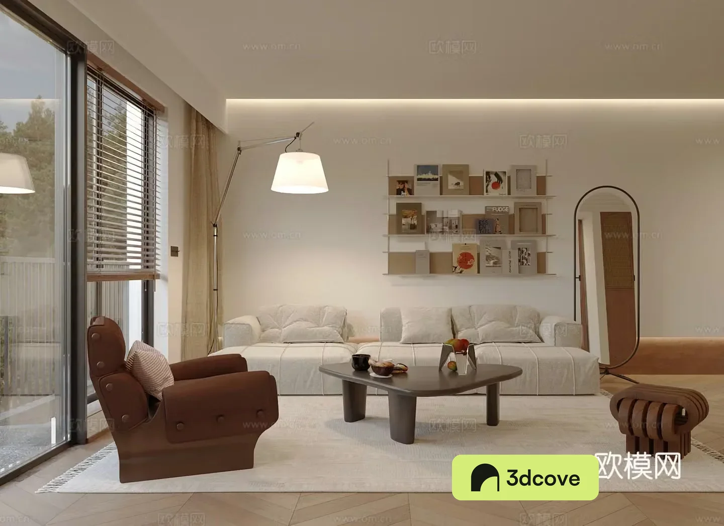 Middle-aged living room 3d model