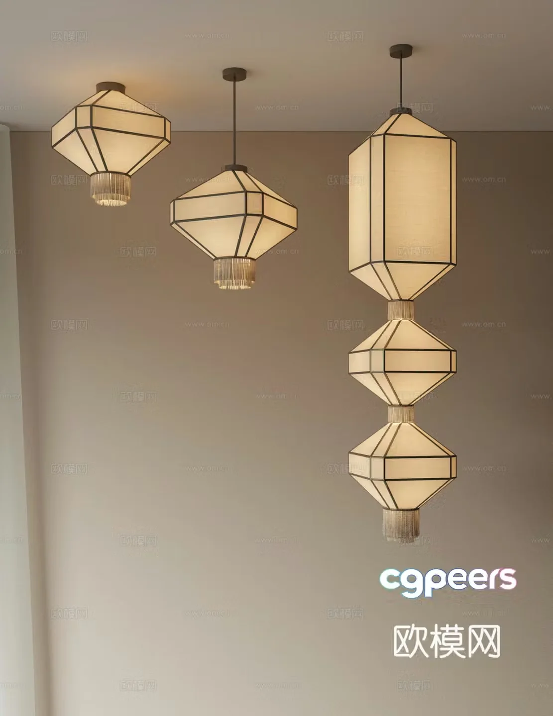 New Chinese chandeliers Restaurant chandeliers Multi-head chandeliers Large chandeliers Ceiling lamp Working chandeliers 3D model