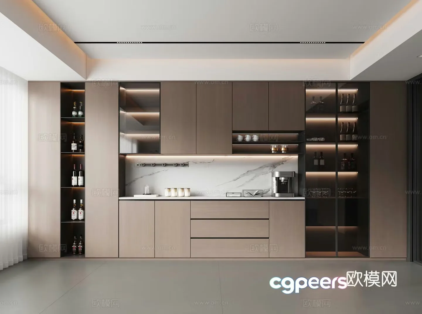 Modern wine cabinet 3d model