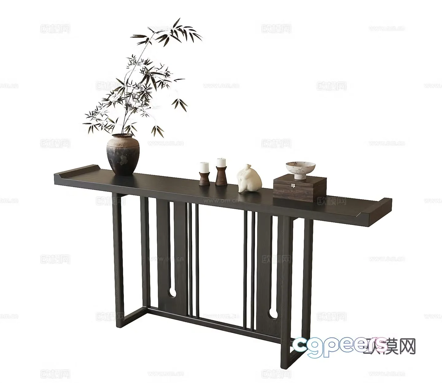 New Chinese style end viewing platform entrance cabinet end viewing 3D model