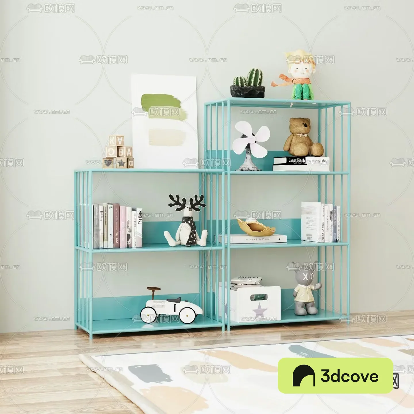 Modern children’s cabinet storage rack