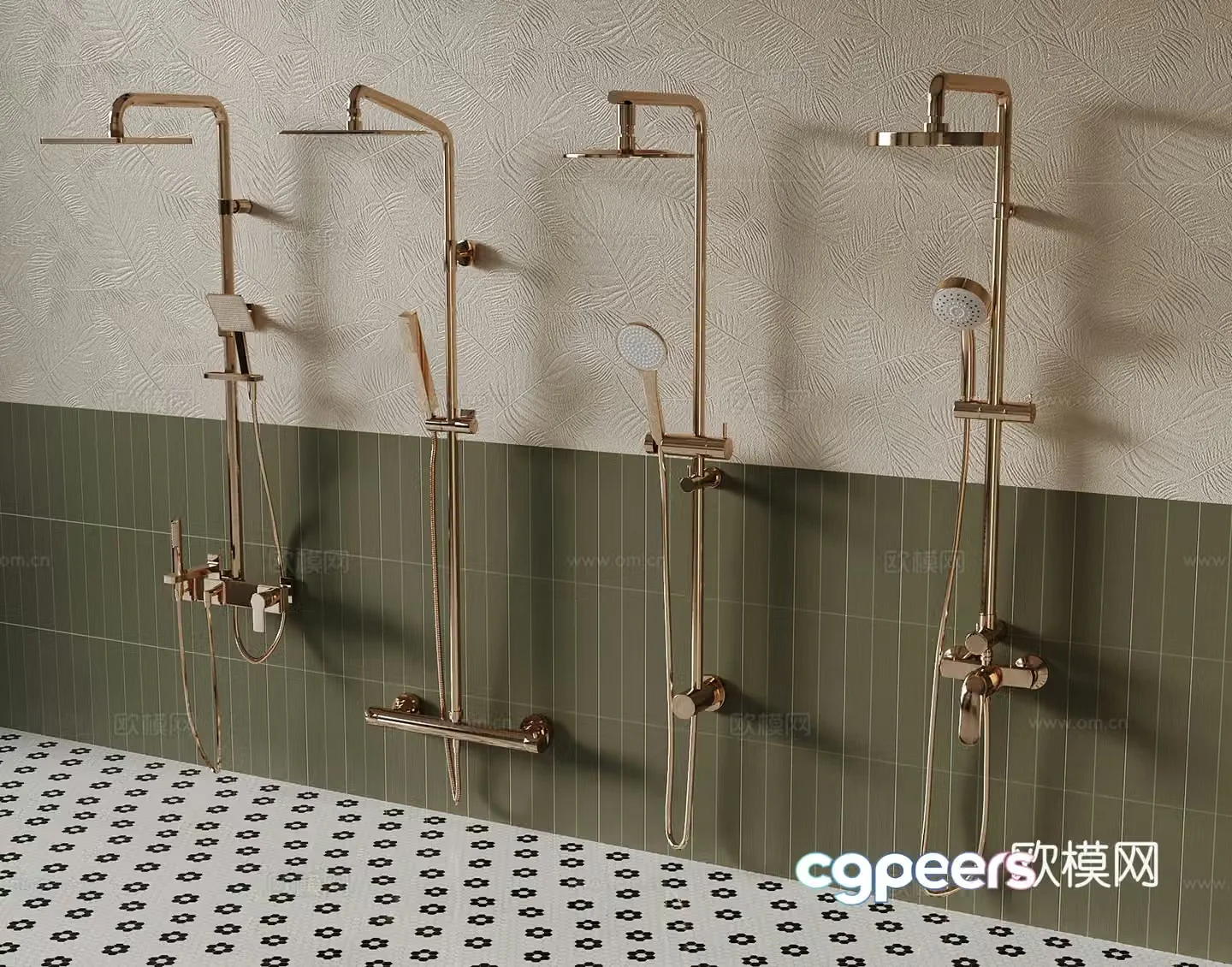French shower shower 3d model