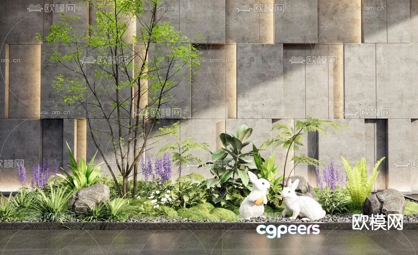 Indoor landscape plant landscaping courtyard sketch 3D model
