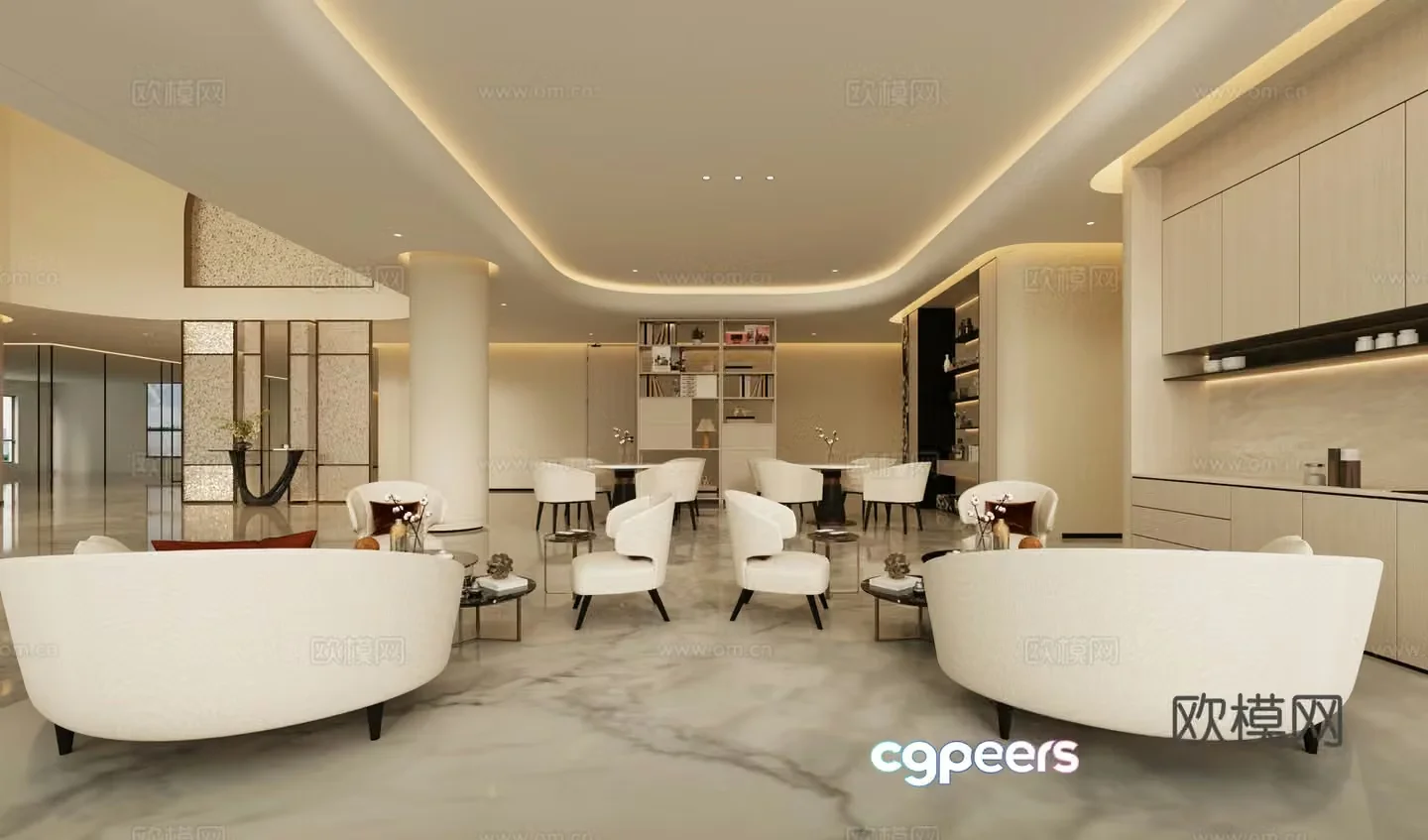 Modern sales office Sales office Recreation area Negotiation area 3D model