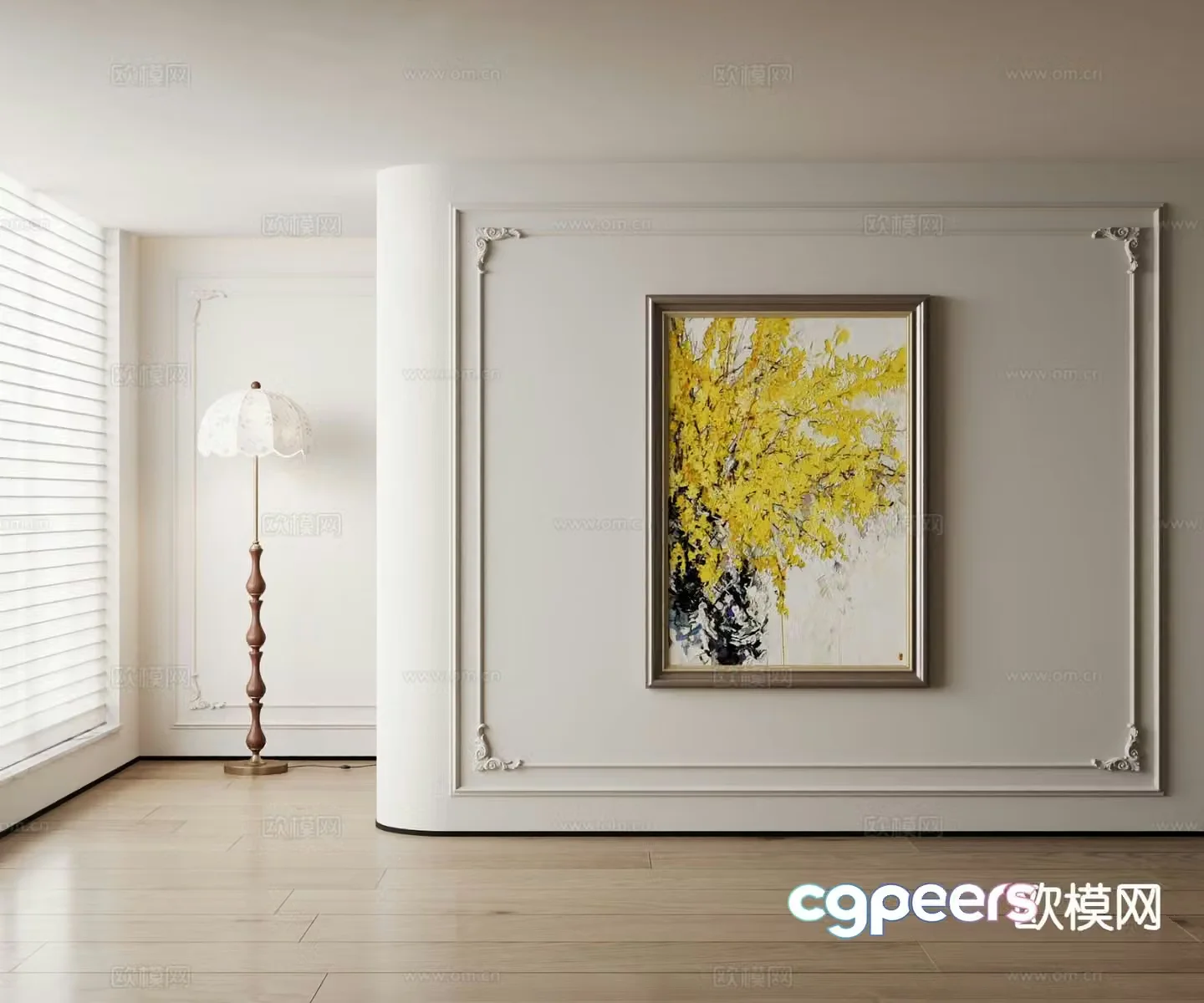 American oil painting texture painting decorative painting 3D model