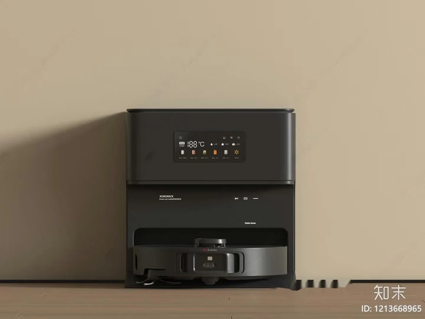 A Modern Black Robot Vacuum Cleaner 3D Model – 16491 – VRAY Render