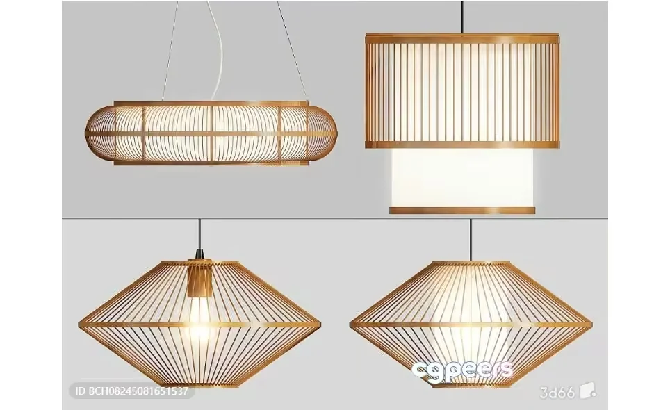 Gold Light Fixture 3D Model – 8327 – VRAY Render