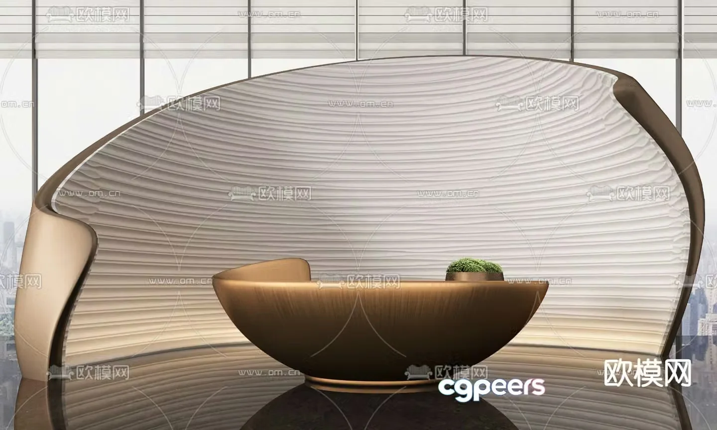 CCD modern front desk reception desk service desk 3d model