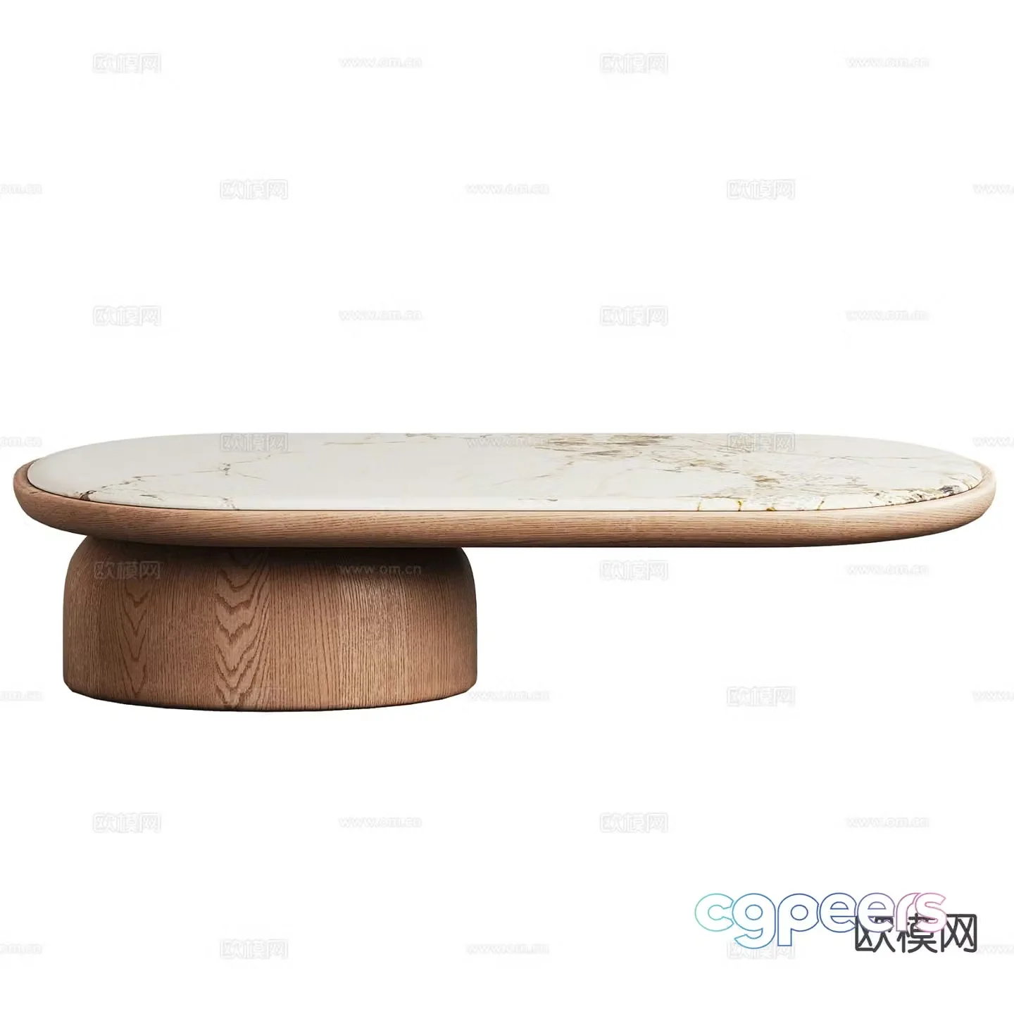 Oval coffee table slate coffee table 3d model