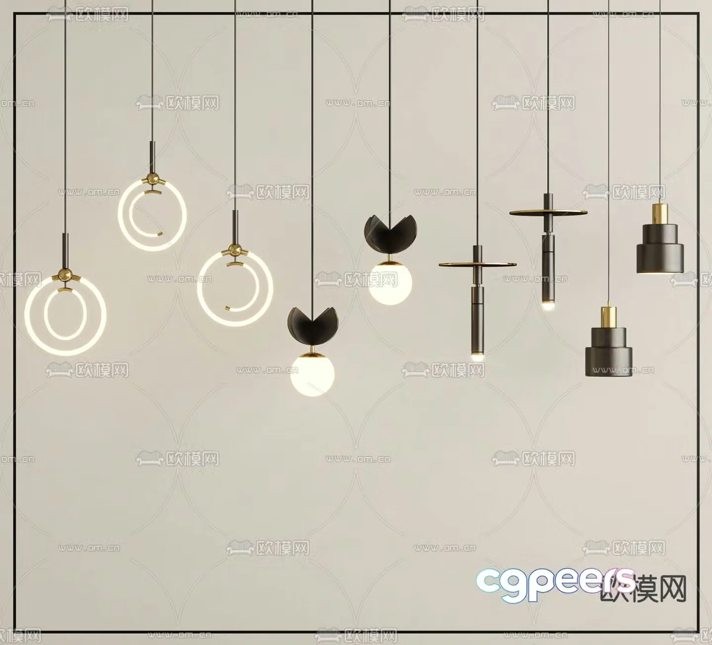 Modern chandelier combination 3d model
