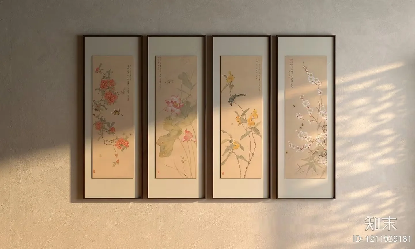 Four Framed Pieces Of Artwork On A Wall 3D Model – 6308 – VRAY Render