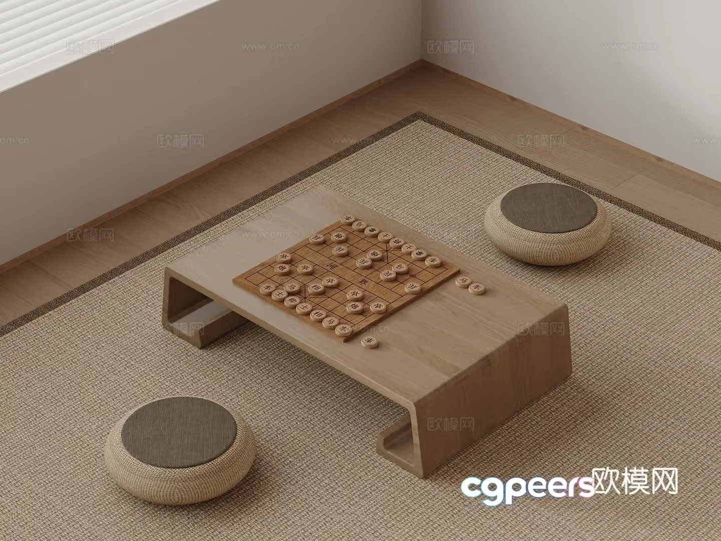 Entertainment table New Chinese chess table Chess table 3D model