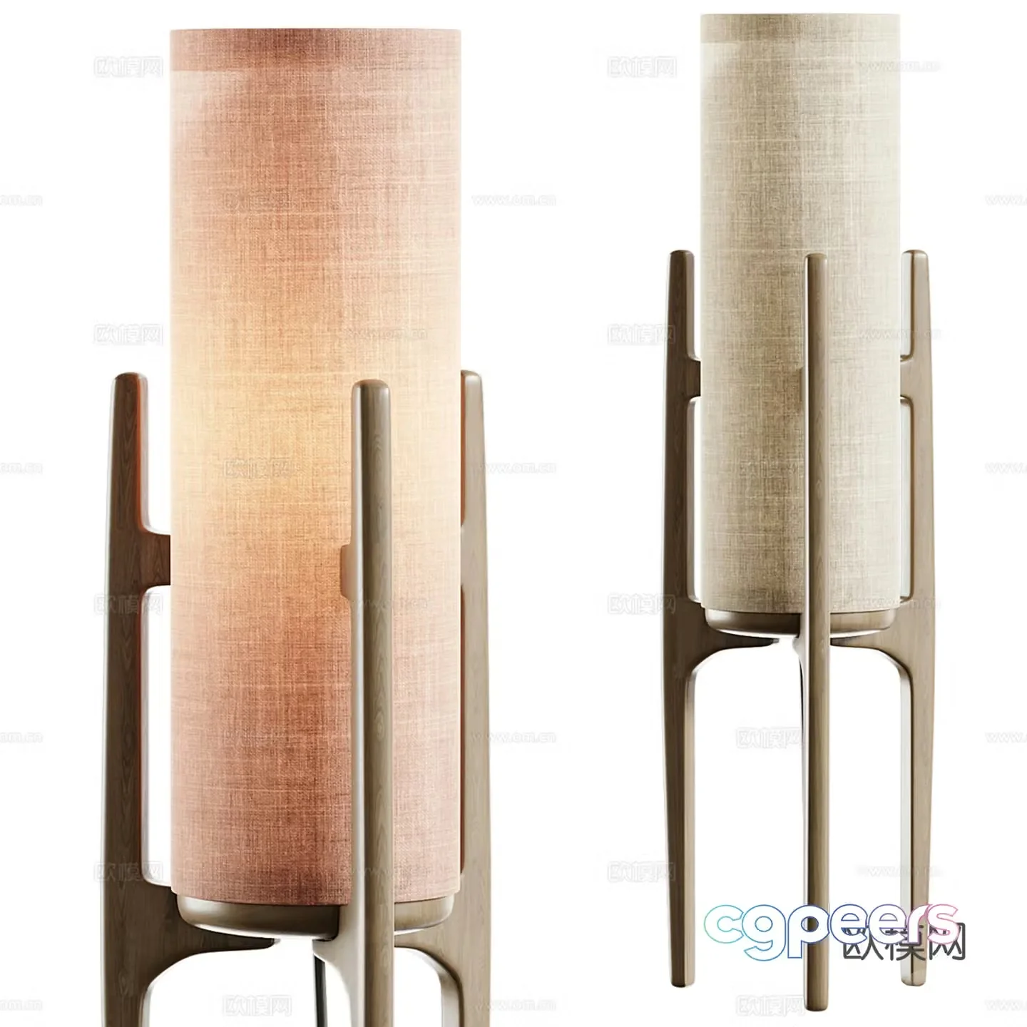 Middle-aged floor lamp 3d model