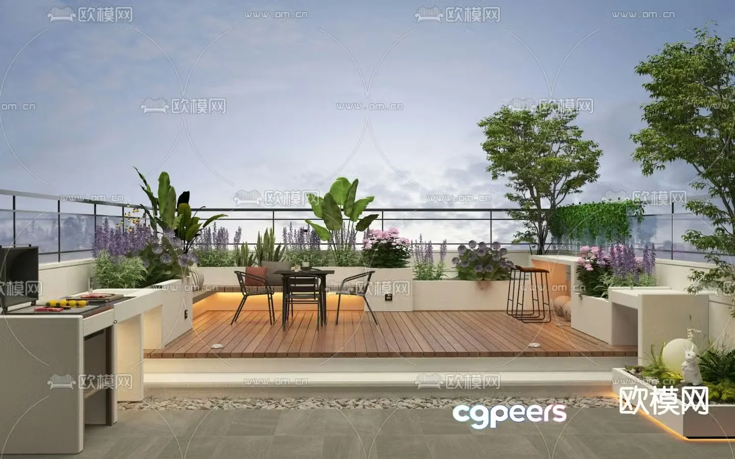 Roof Garden Terrace 3d model