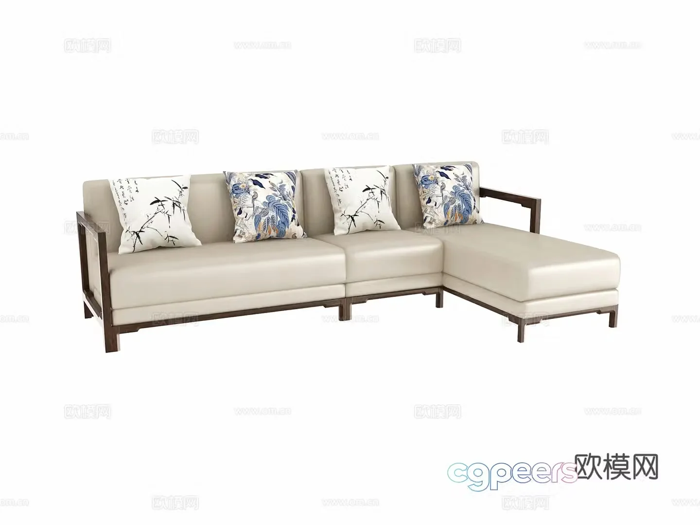 Multi-person sofa corner sofa 3d model