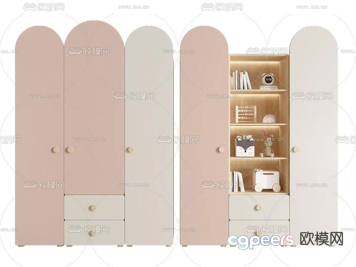 Children’s wardrobe storage cabinet 3d model