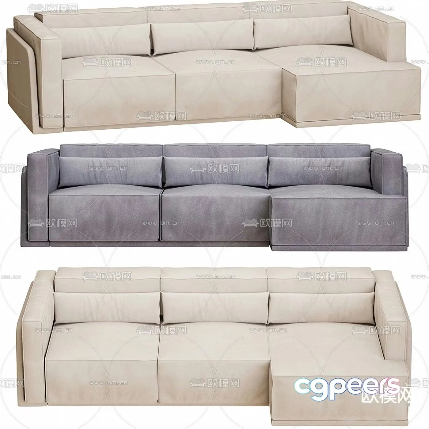 FLEXFORM corner sofa fabric sofa 3d model