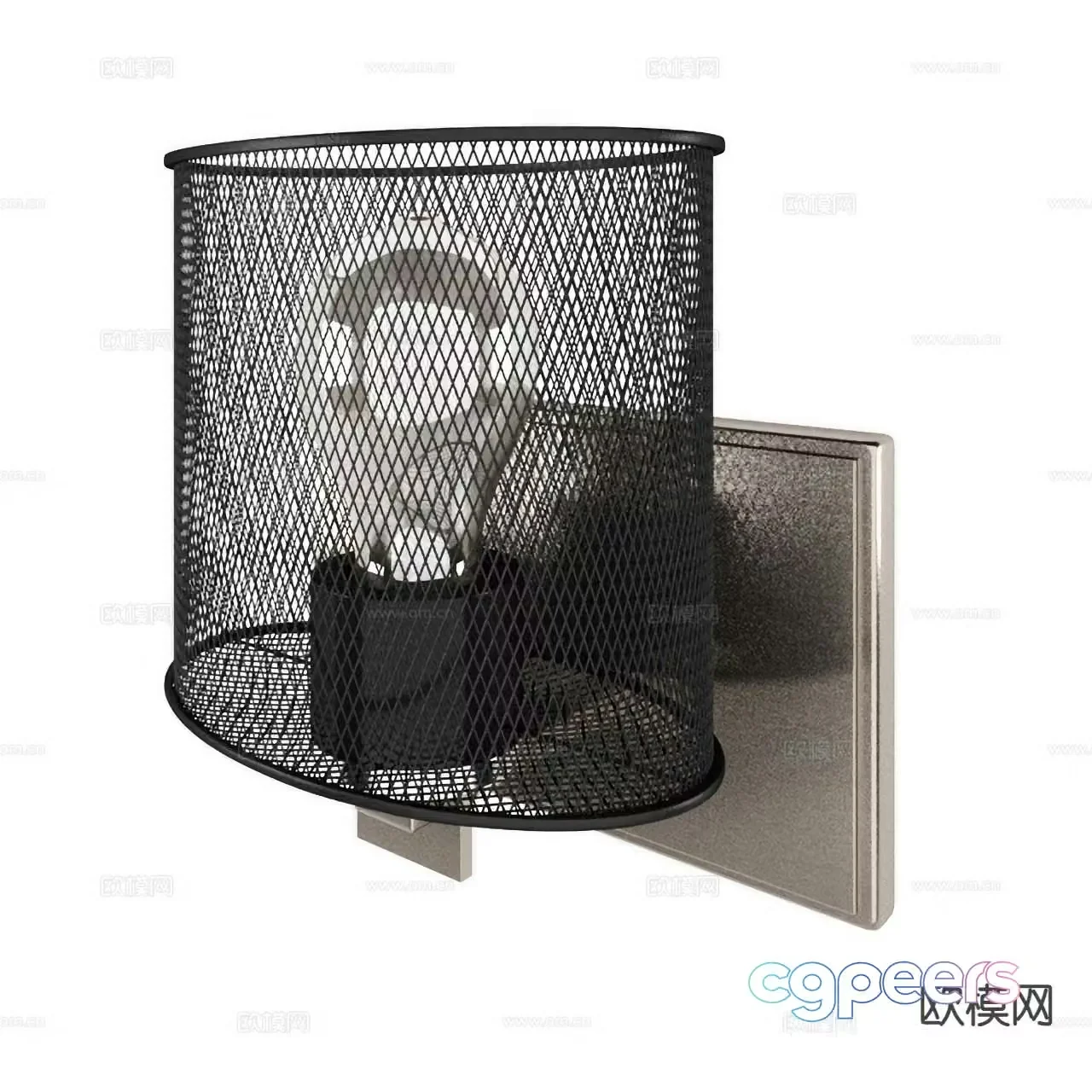 Industrial style wall lamp 3d model