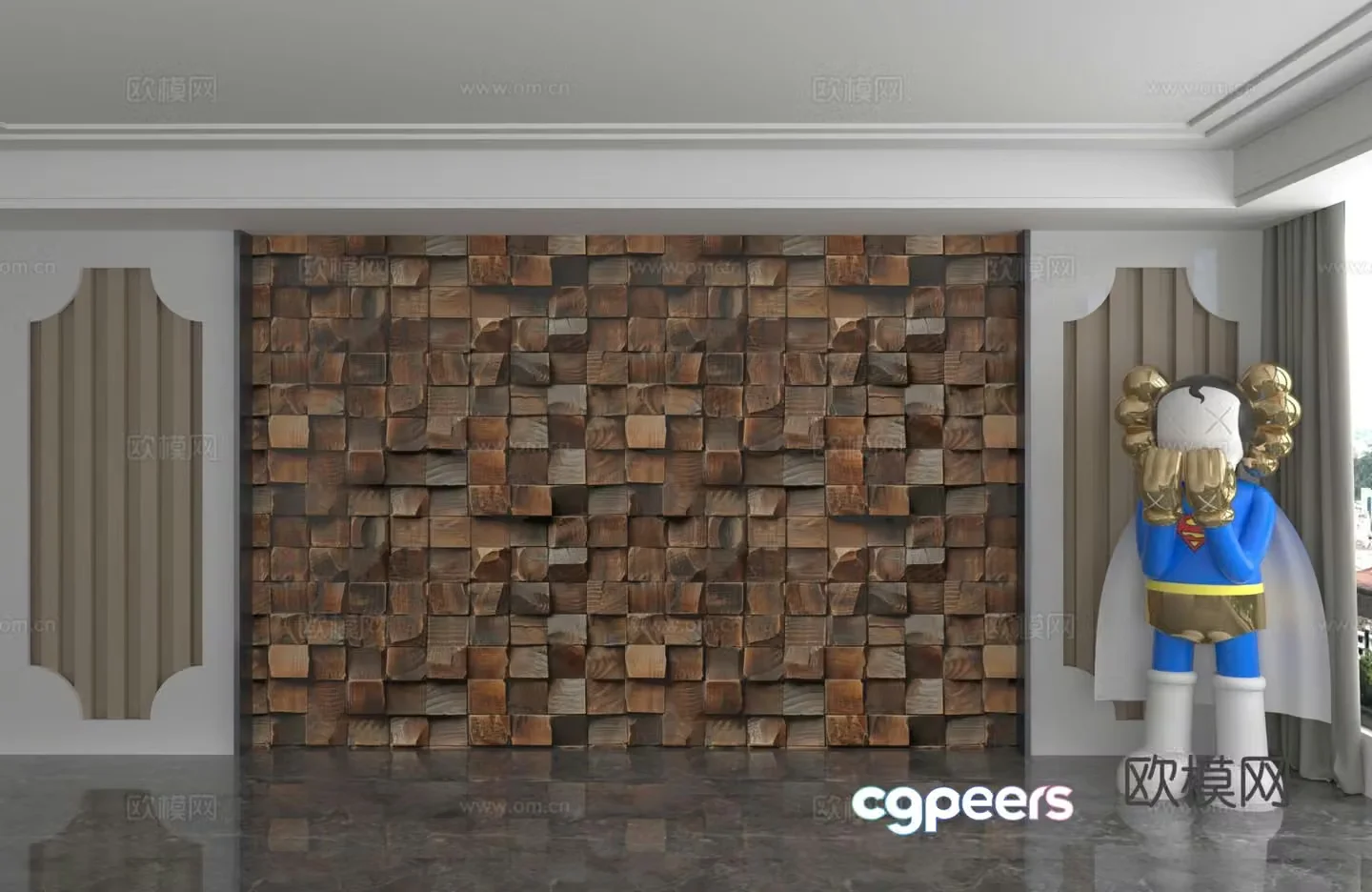 Modern background wall 3d model