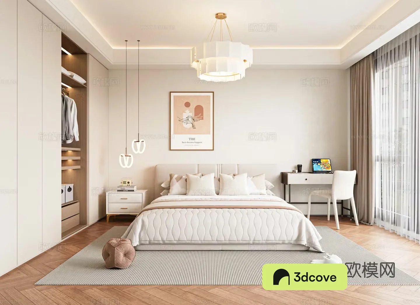 Creamy style home bedroom