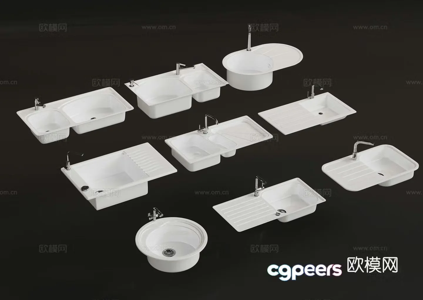 Modern washbasin washbasin faucet 3d model