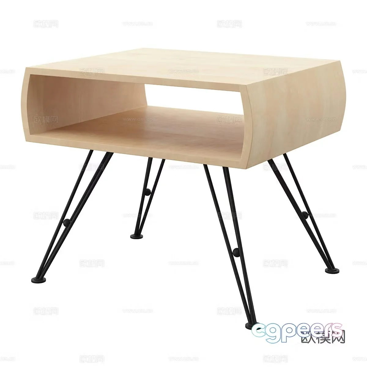 Nordic simple bedside table 3d model