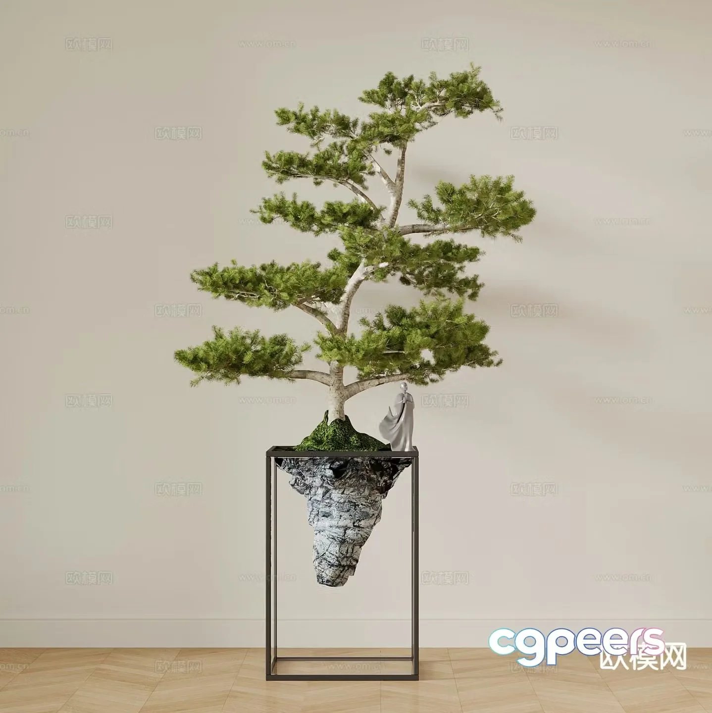 New Chinese style bonsai pine tree landscape pine tree courtyard green plant 3d model