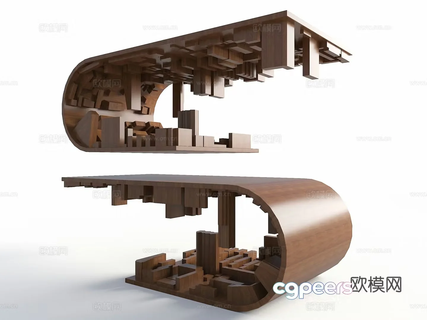 Medieval style desk writing desk 3d model