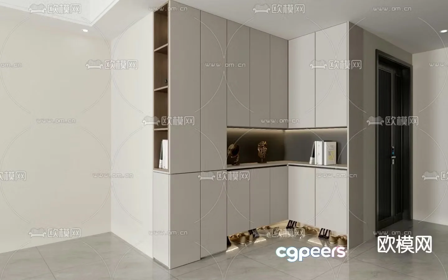 Corner shoe cabinet Entrance shoe cabinet 3D model