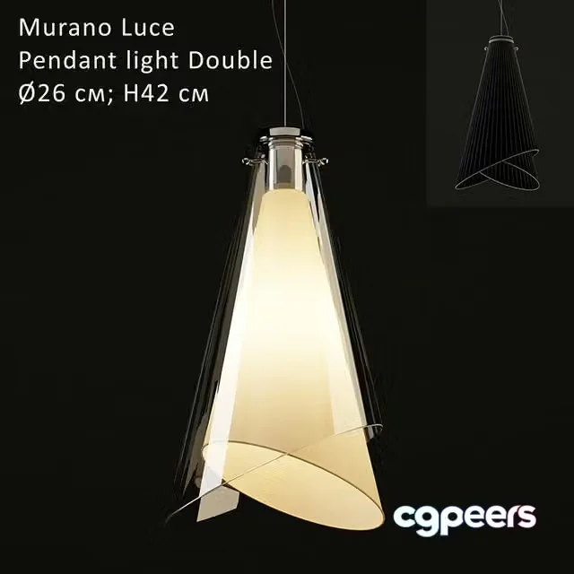 3ds Max Free – Murano Luce Pendant light Double