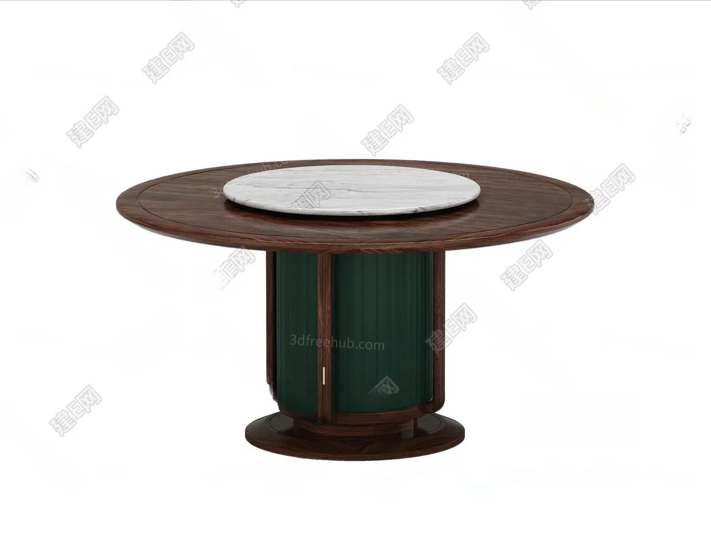 A Round Table With A Marble Top 3D Model – 20586 – VRAY Render