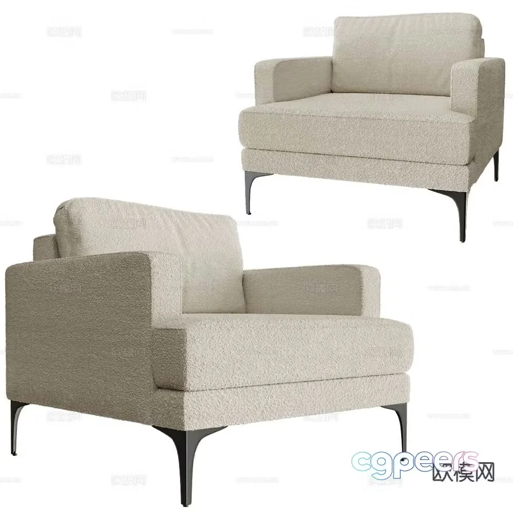 Partisan single sofa 3d model