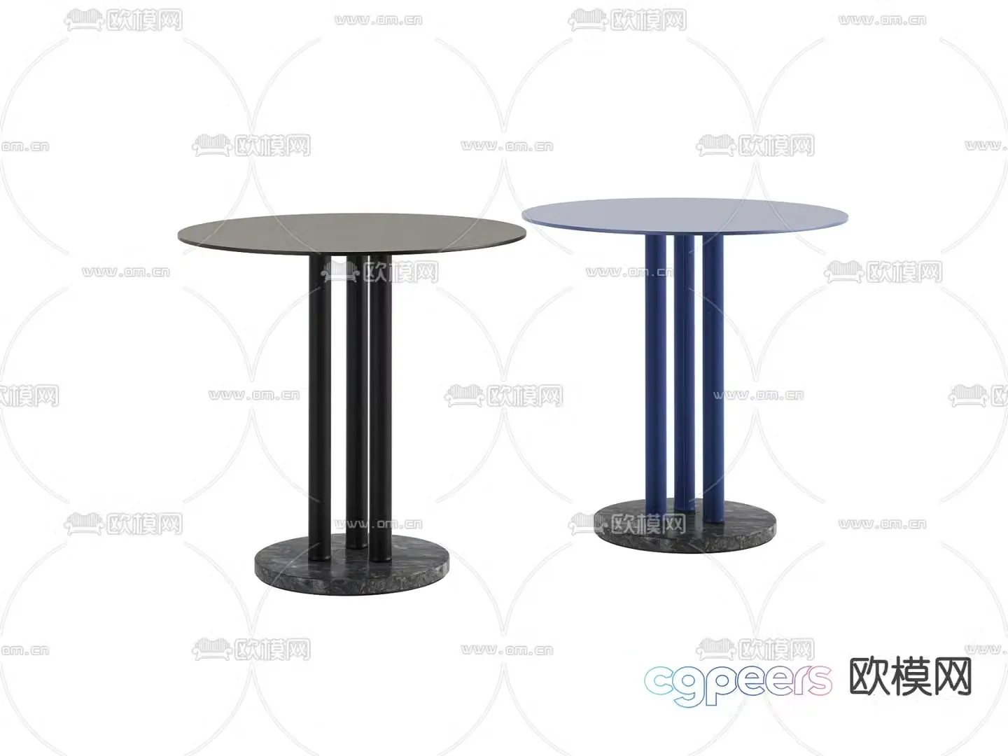 Modern casual table small round table 3d model