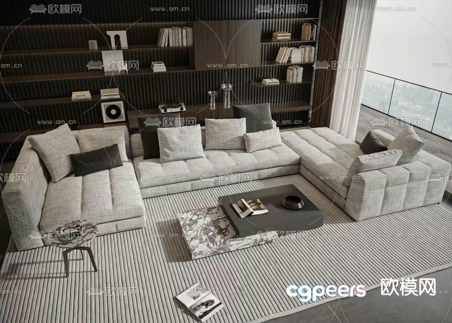 Minotti modular sofa modular sofa 3d model
