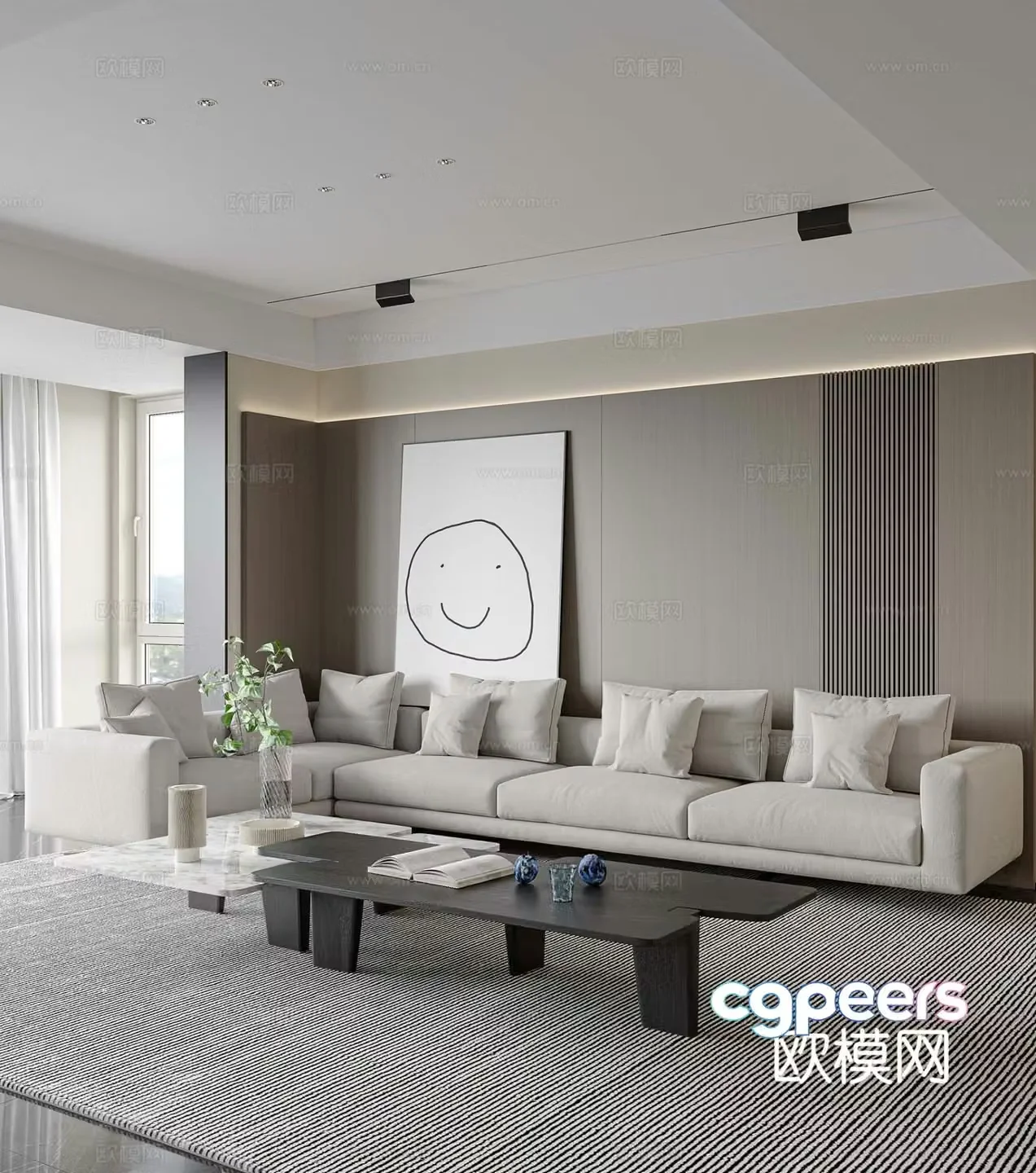 Modern sofa coffee table corner sofa modular sofa 3d model