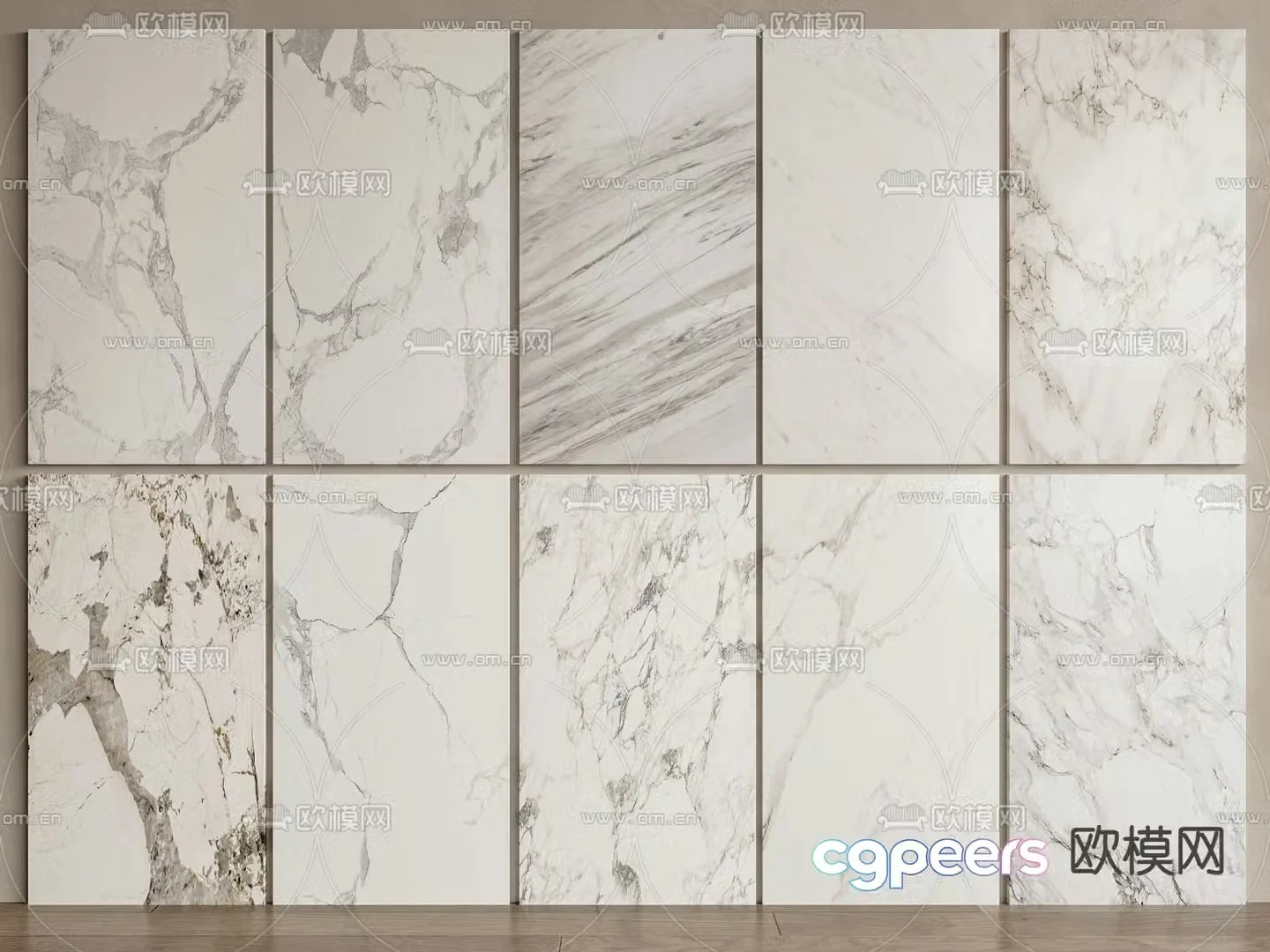 Marble background wall white rock slab 3d model