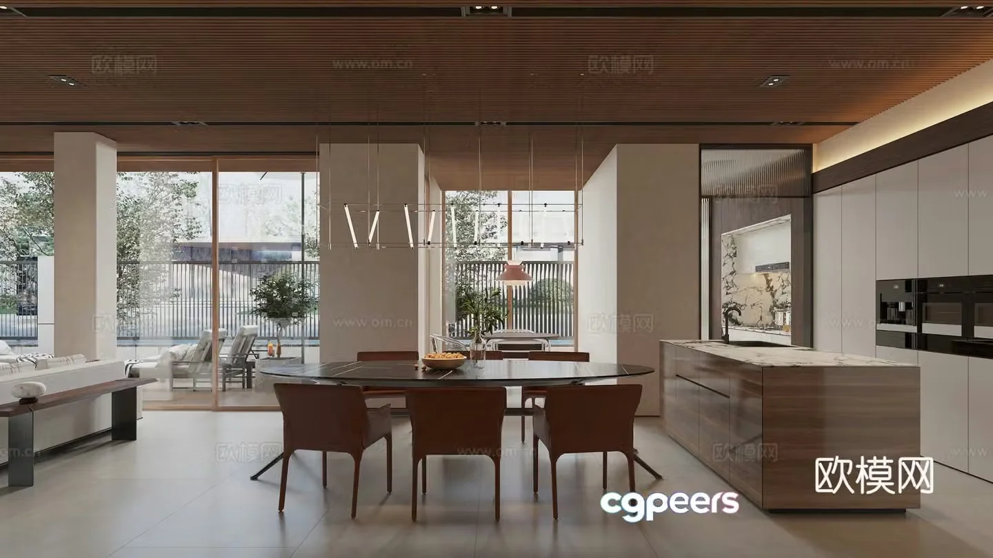 Modern restaurant 3d model