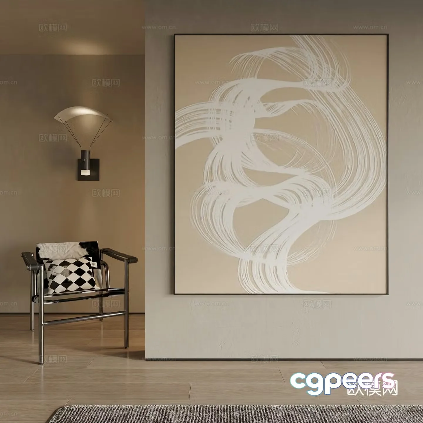 Modern decorative painting 3d model