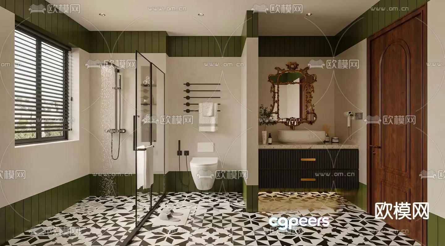 A Modern Bathroom 3D Model – 406 – VRAY Render